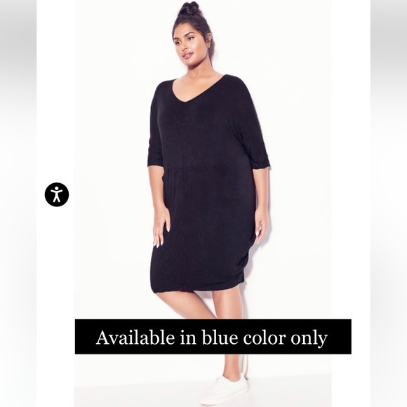 NWT Arna York Crush Knit Dress - Blue - Picture 3 of 6